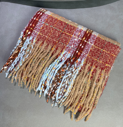 Starry galaxy plaid scarf in full view