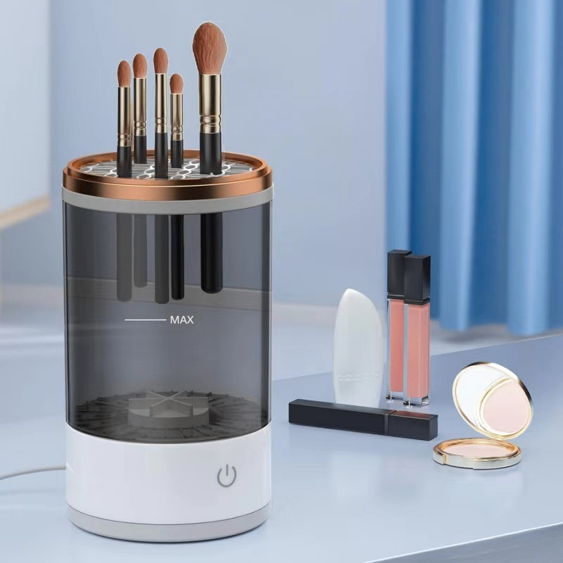 USB direct plug automatic makeup brush cleaner lazy electric cleaning and drying two in one image