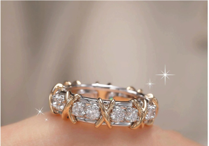 Rose Gold X-shaped Ring Image 4