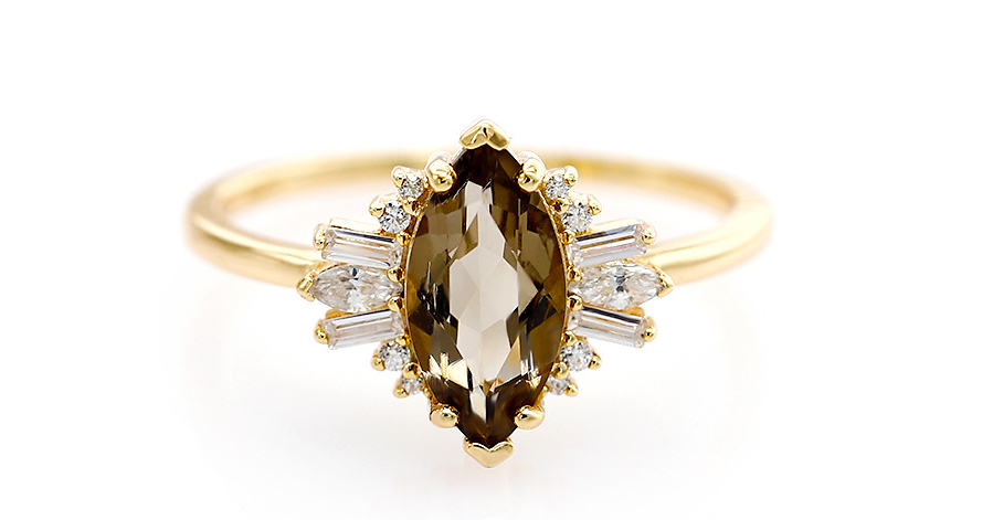 Stunning Tea Crystal Ring 2