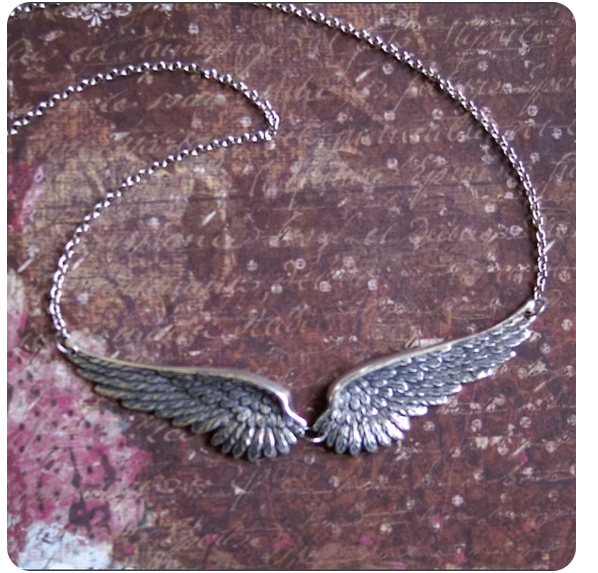 Vintage Angel Wings Feather Choker Big Pendant Aesthetic Link Chains Statement Necklace for Women Collar Bib Wedding Tribal Gift image