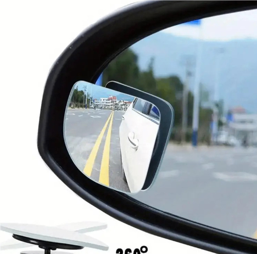 Car rearview mirror frameless small square mirror HD 360 degree convex wide-angle reversing auxiliary mirror image