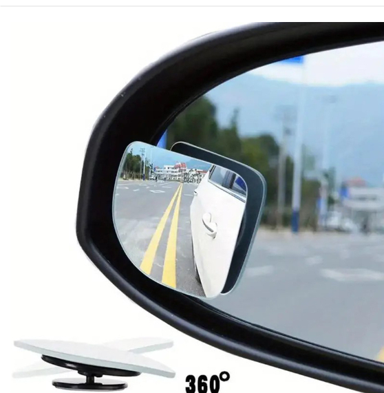 Car rearview mirror frameless small square mirror HD 360 degree convex wide-angle reversing auxiliary mirror