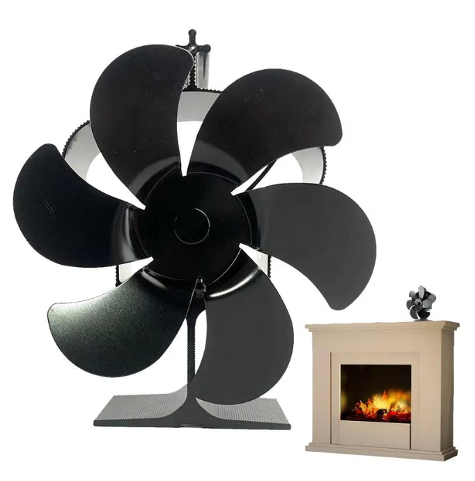 Stove Fan For Wood Pellet Stove Fan 6 Leaves Thermal Fan Wood Stove Accessories Eco Thermoelectric Fan Heat Powered For Home image
