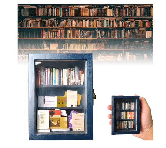 Creative Anti-Anxiety Bookshelf Miniature Book Match Boxes Gift Shake Away Your Anxiety Doll House Decoration Gifts image