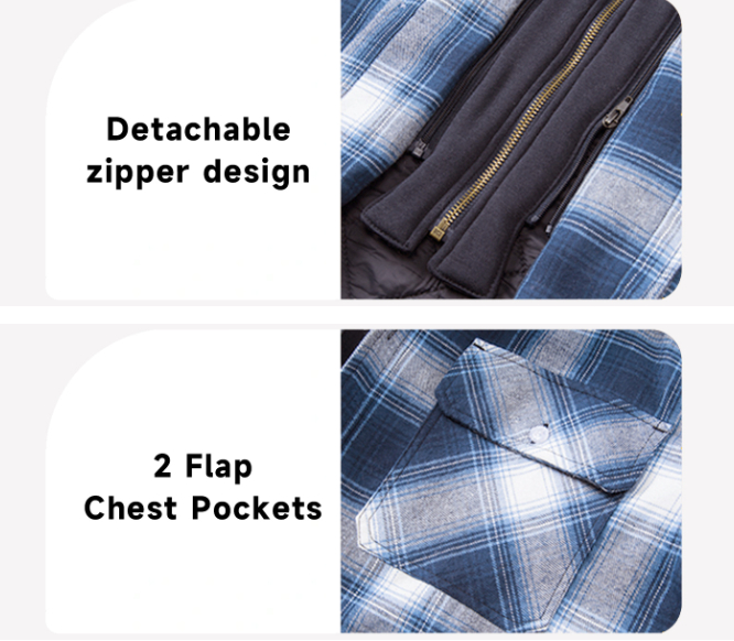 Quilted Lined Flannel Shirt Jacket Image 3