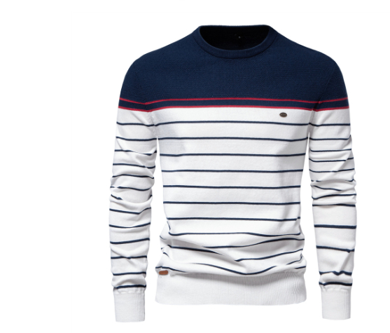 Atlantic Stripe Cotton Sweater | Ponty