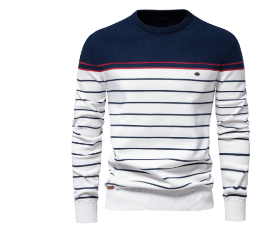 Atlantic Stripe Cotton Sweater | Ponty