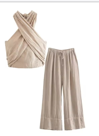 Linen Jacket with Wide Legs - Image 1