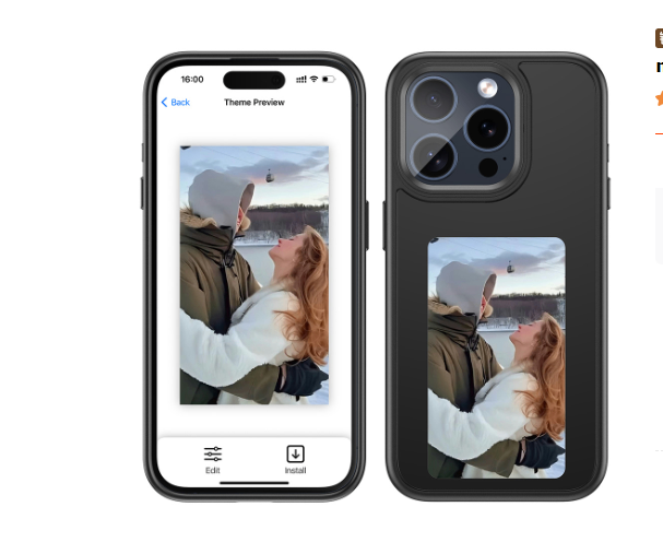 Ink screen phone case NFC projection screen image