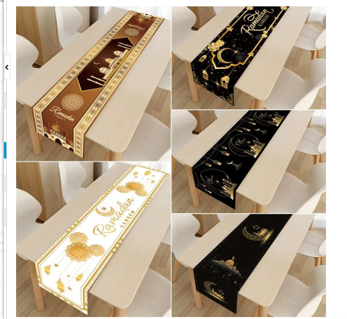 Ramadan Decoration 2025 Table Runner EID Mubarak Decor For Home Tablecloth Ramadan Kareem Islamic Muslim Party Eid Al Adha Gifts image
