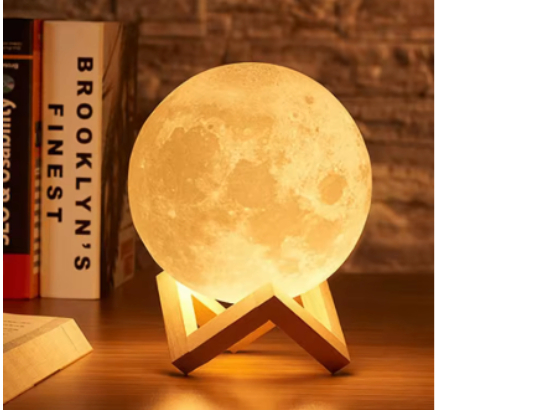 Wooden Moon Desk Lamp