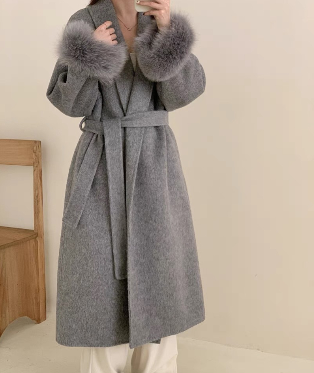 women's double faced cashmere coat