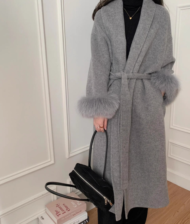 women's double faced cashmere coat