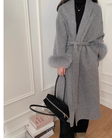 women's double faced cashmere coat image