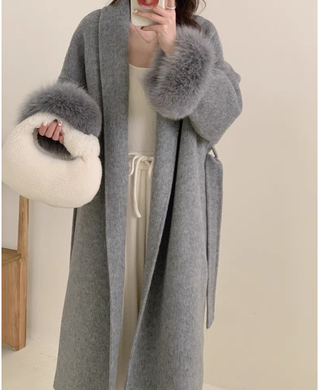 women's double faced cashmere coat