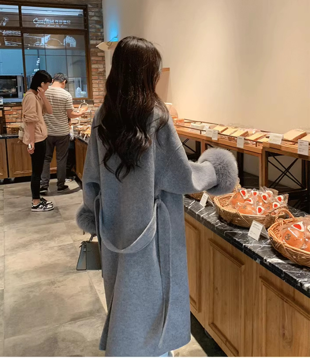 women's double faced cashmere coat