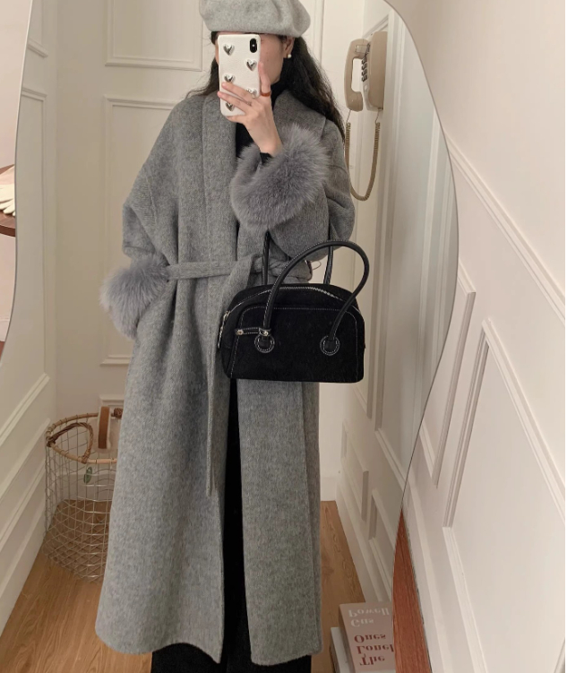women's double faced cashmere coat
