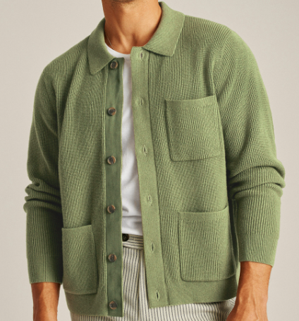 Men's Luxury Knit Cardigan Button-down Long Sleeve Sweater Coat Fashion Streetwear Lapel Pocket Wool Winter Thickened Knitwear image