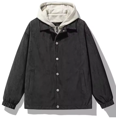 Hong Kong Style Leisure Original China-Chic Sports Couple Unisex Hooded Jacket Men's Jacket Men's Suede Jacket image