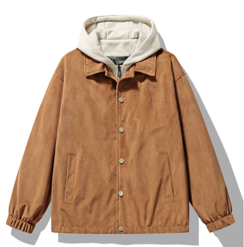 Hong Kong Style Leisure Original China-Chic Sports Couple Unisex Hooded Jacket Men's Jacket Men's Suede Jacket