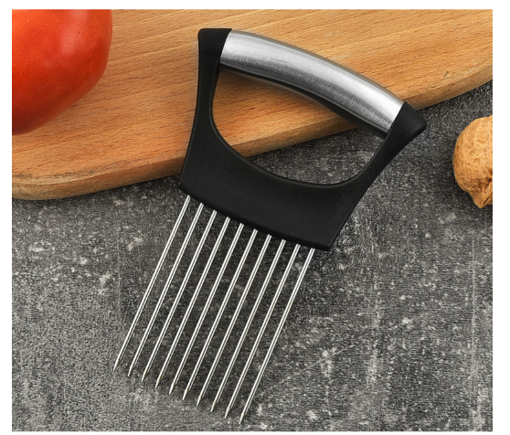 AccuSlice? Onion Potato Vegetable Meat Holder Slicer Stainless Steel