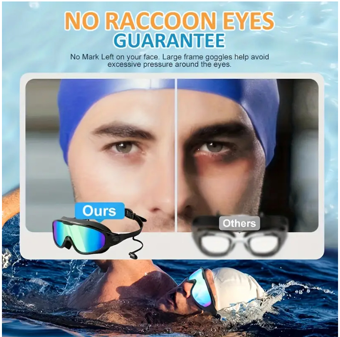 New large frame swimming goggles for adults HD anti-fog electroplating swimming goggles