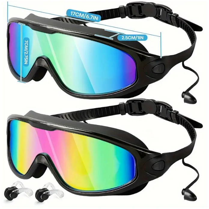 New large frame swimming goggles for adults HD anti-fog electroplating swimming goggles