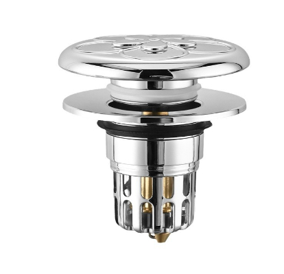 Push-type deodorizing filter plug for wash basin