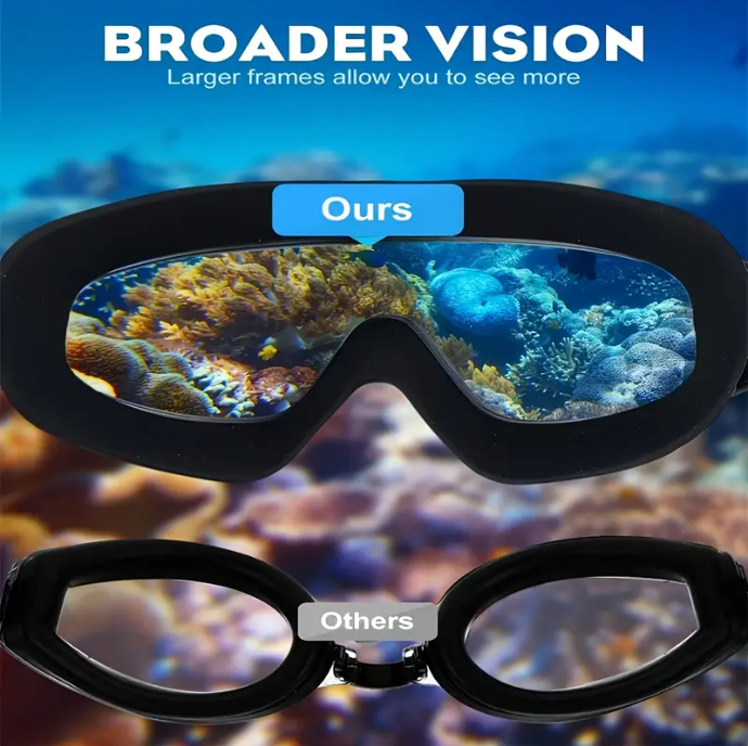 New large frame swimming goggles for adults HD anti-fog electroplating swimming goggles