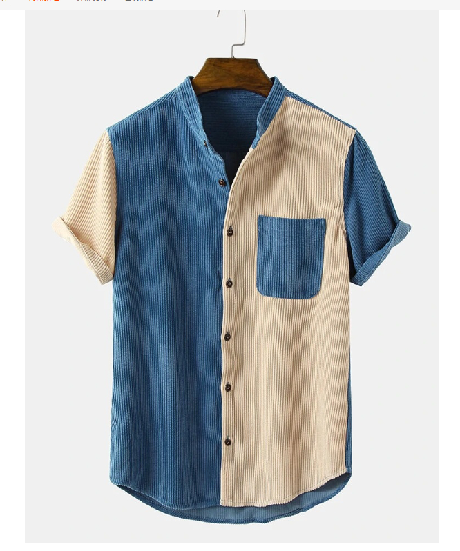 Kurz?rmliges Kord Hemd für Herren