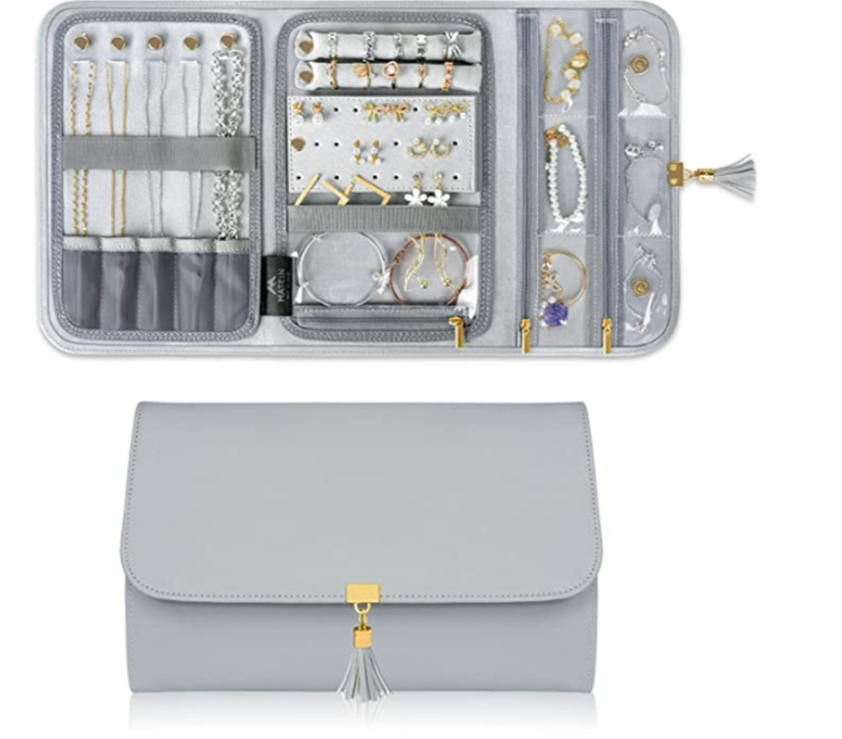 Folding jewelry bag travel portable jewelry storage bag