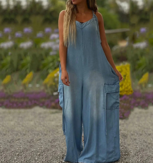 New summer jumpsuit loose and comfortable casual pants