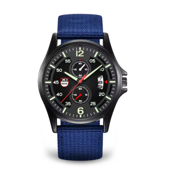 Fashionable Nylon Strap Sports Military Calendar Quartz Watch