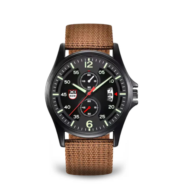 Fashionable Nylon Strap Sports Military Calendar Quartz Watch