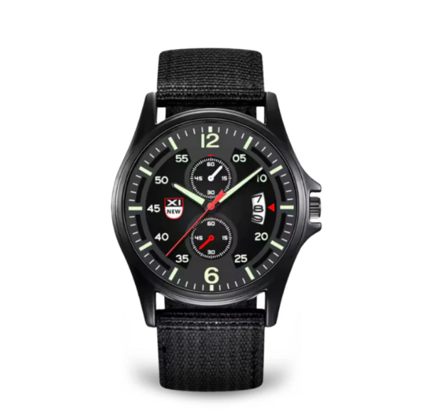 Fashionable Nylon Strap Sports Military Calendar Quartz Watch