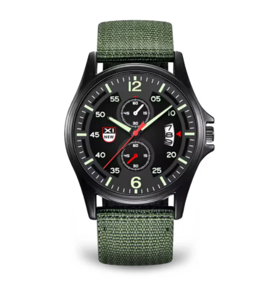 Fashionable Nylon Strap Sports Military Calendar Quartz Watch image