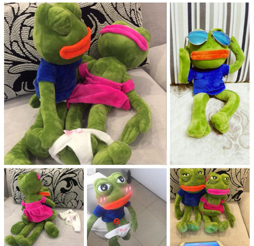 42cm Magic Expression Pepe The Frog Sad Frog Plush 4chan Meme Dolls Stuffed Animal Toy Gift
