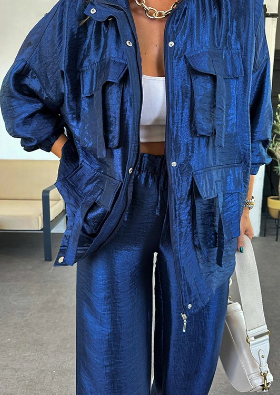 Modische Oversize-Jacke und Hose Set