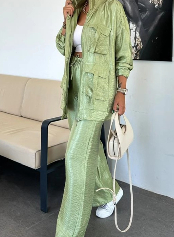 Modische Oversize-Jacke und Hose Set