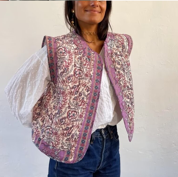 Fashion Printed Cotton Vest Jacket