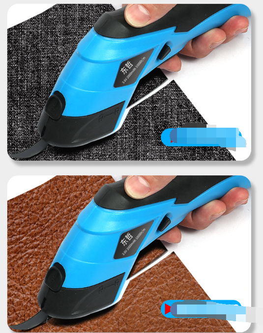 Rechargeable Electric Scissors Wireless Battery Cutter Cloth Carpet PVC Leather Cutting Tools Cordless Sewing Shear Doubl Blade