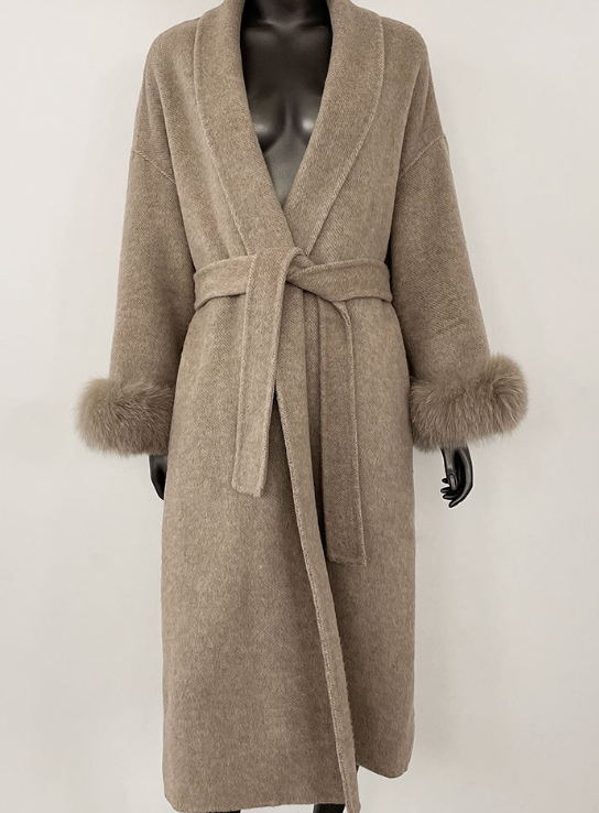 High End Double-sided Wool Strapping Real Wool Fur Coat