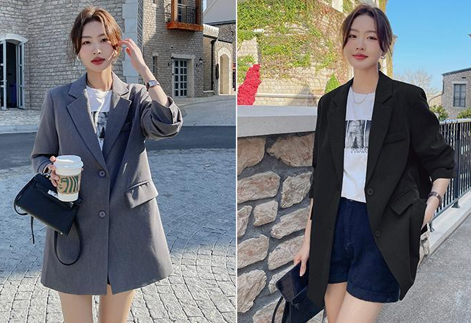 A loose grey small suit