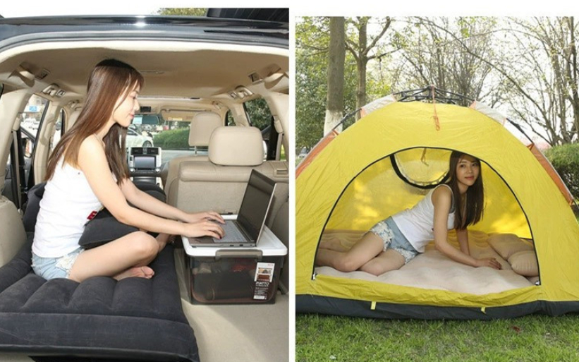 Car inflatable mattress, rear row travel bed