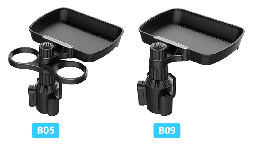 Dual Cup Holder Expander Adjustable for 360°Rotating Multifunctional Car Seat Cup Holder Snack Tray Drink Holder