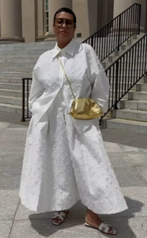 2025 Spring/Summer Personalized Collar Long Sleeve Shirt Half Skirt Set with Texture