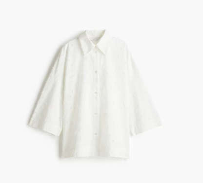 2025 Spring/Summer Personalized Collar Long Sleeve Shirt Half Skirt Set with Texture