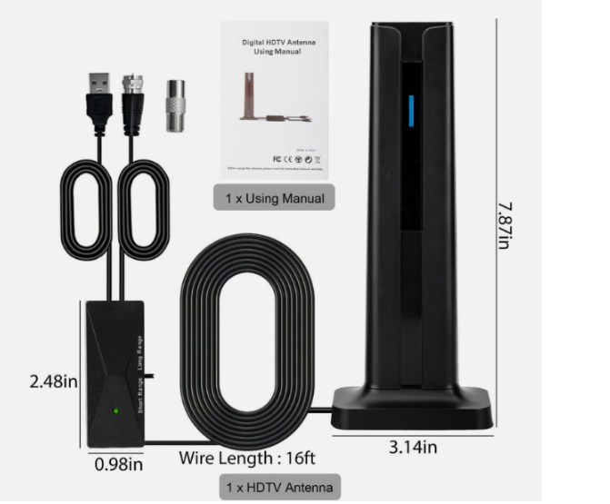 4K TV antenna cross-border DVB-T high gain high-definition DTMB digital indoor ISDB -T antenna 120 miles