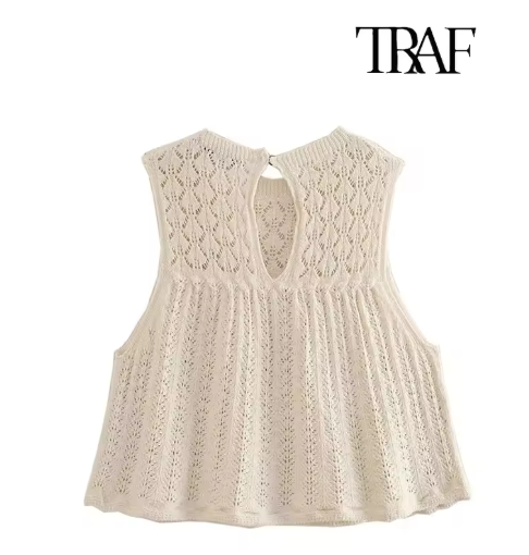 Women's Mesh Sleeveless Knit Vest Top image